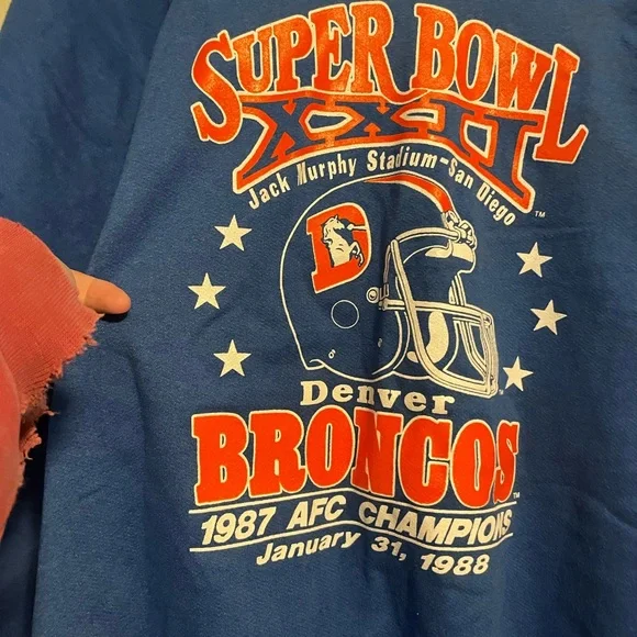 NEVER WORN Vintage Broncos Blue Superbowl 1988 Crewneck Sweatshirt - Size XL - Picture 2 of 4
